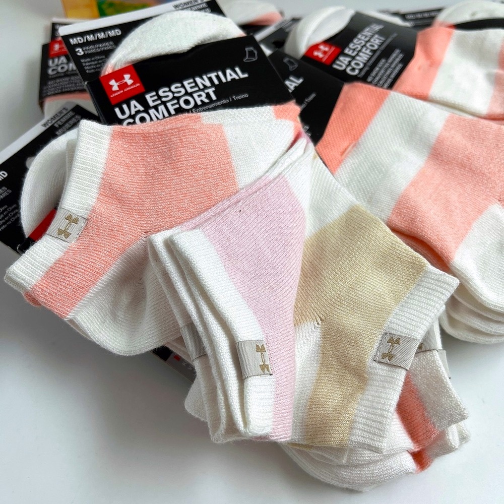 NWT UNDER ARMOUR 3 Pairs UA Essential Comfort Training No Show Socks 7-10.5